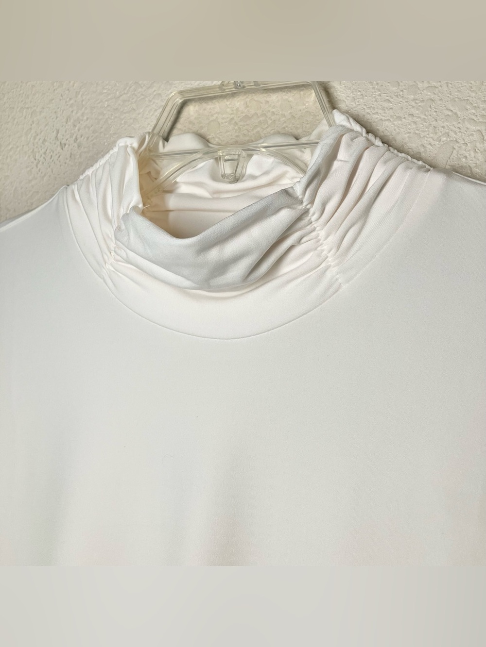SUSAN GRAVER Modern Essentials Liquid Knit A-Line Tunic Top 2X Mock Neck Ivory - Picture 4 of 10